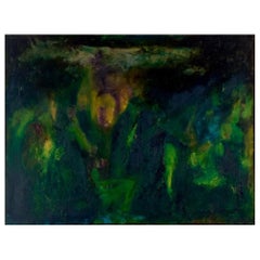 Rolf Gjedsted (1947-2022), artista danés. Composición abstracta. Óleo sobre lienzo.