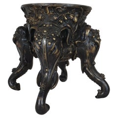 Bronze-Tischfuß mit Elefantenköpfen, XIX. Jahrhundert