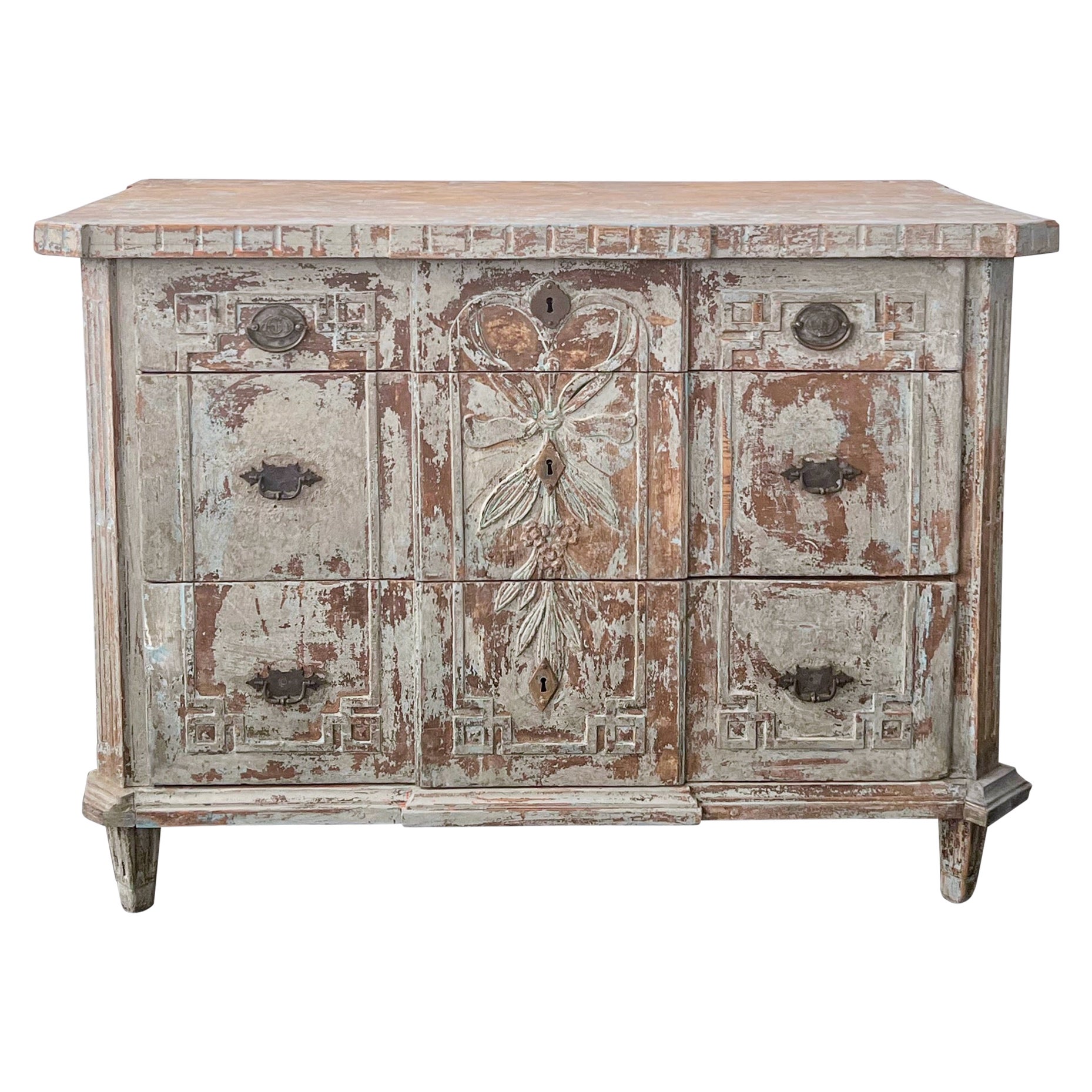 18th century Dutch Carved Front Chest of Drawer For Sale