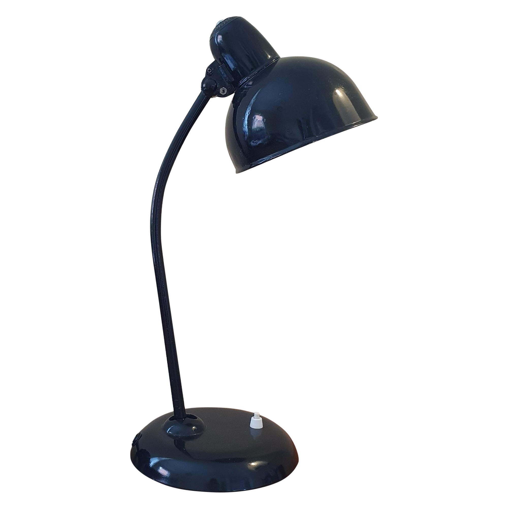 Lámpara de mesa Kaiser Dell negra original de 1930, Model No. 6556