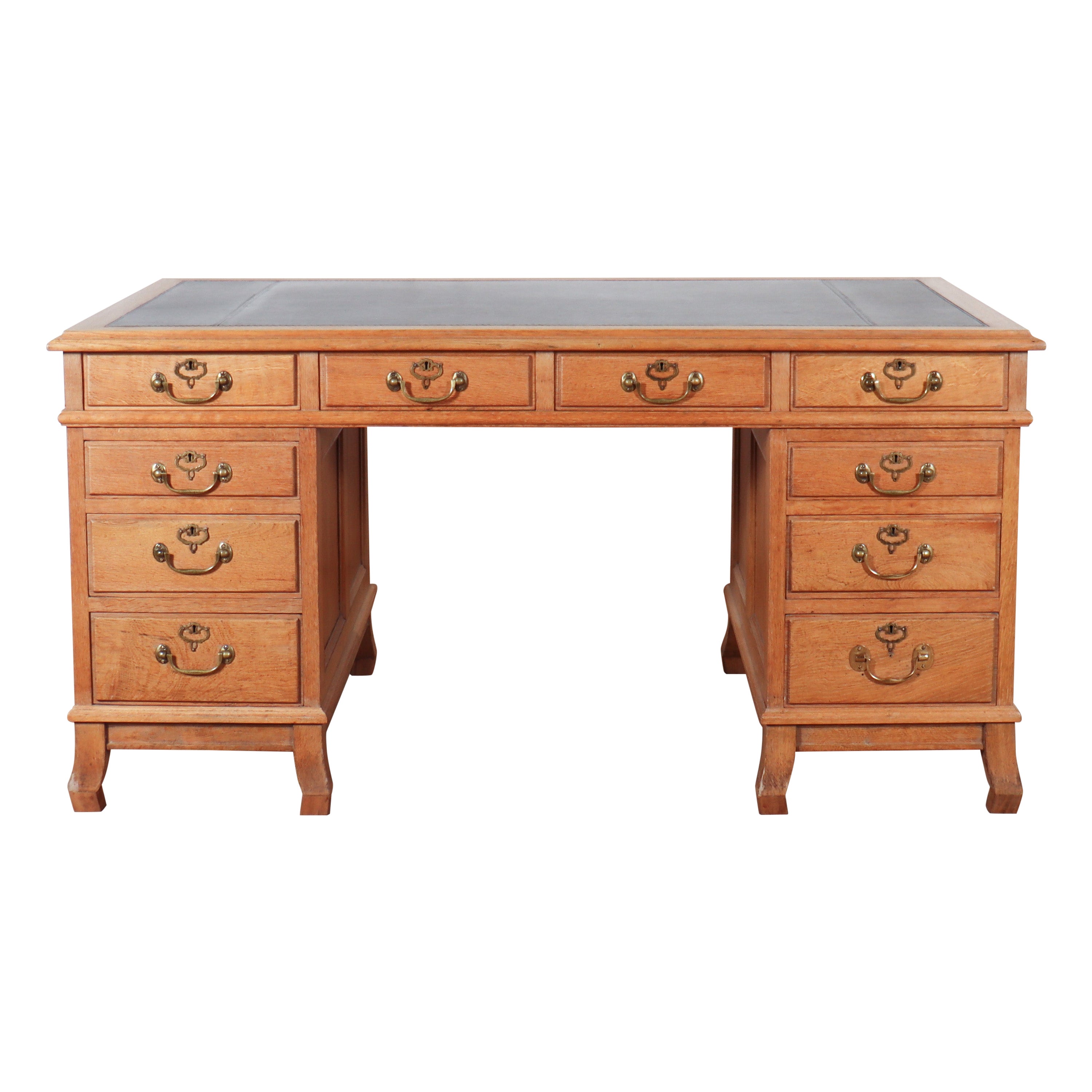 English Pale Oak Desk For Sale