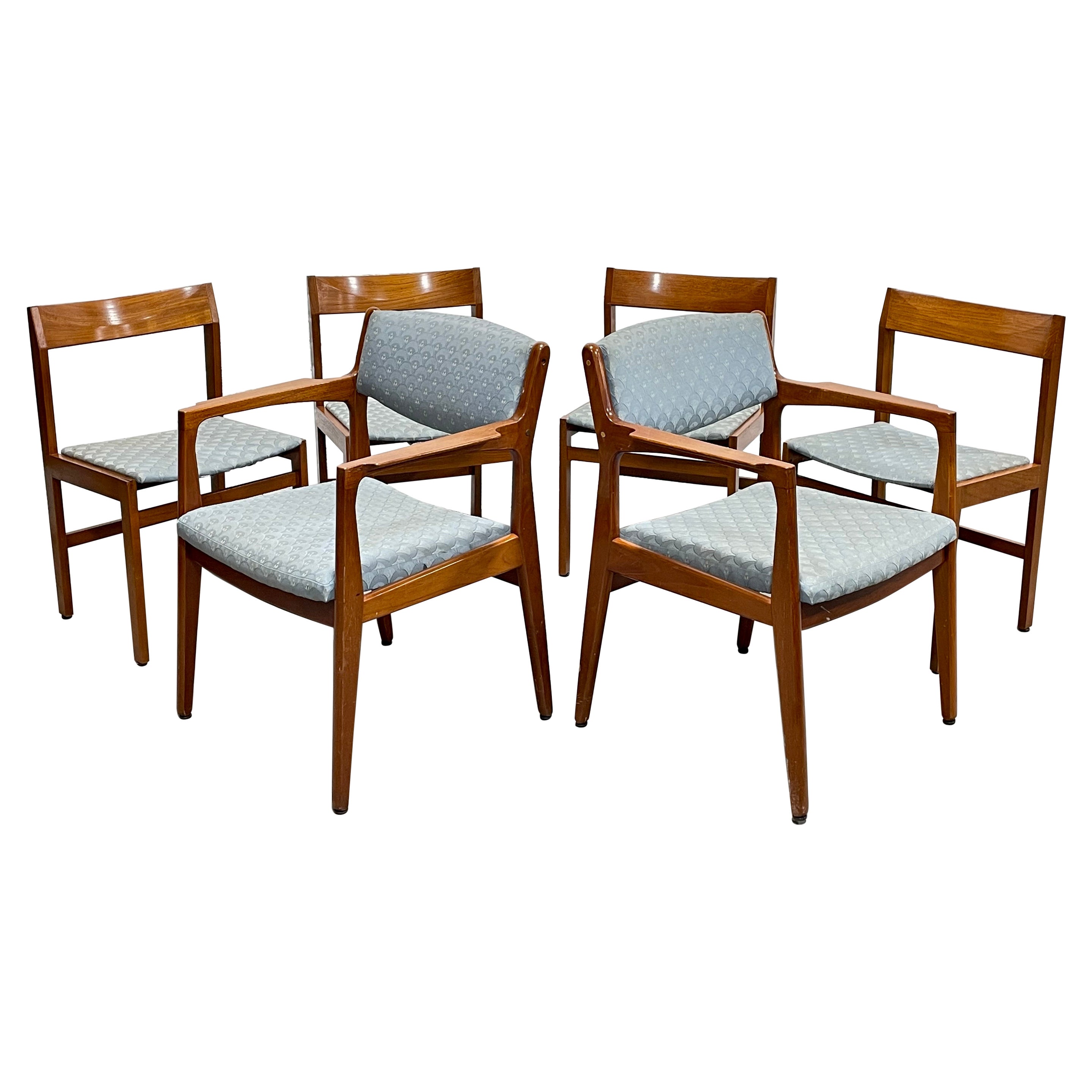 Mid Century MODERN Teak DANISH Dining CHAIRS by Knud Andersen for Jensen, Set of For Sale