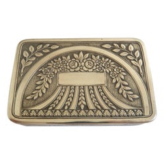 Antique Sterling Silver Snuff Box with Floral Motif