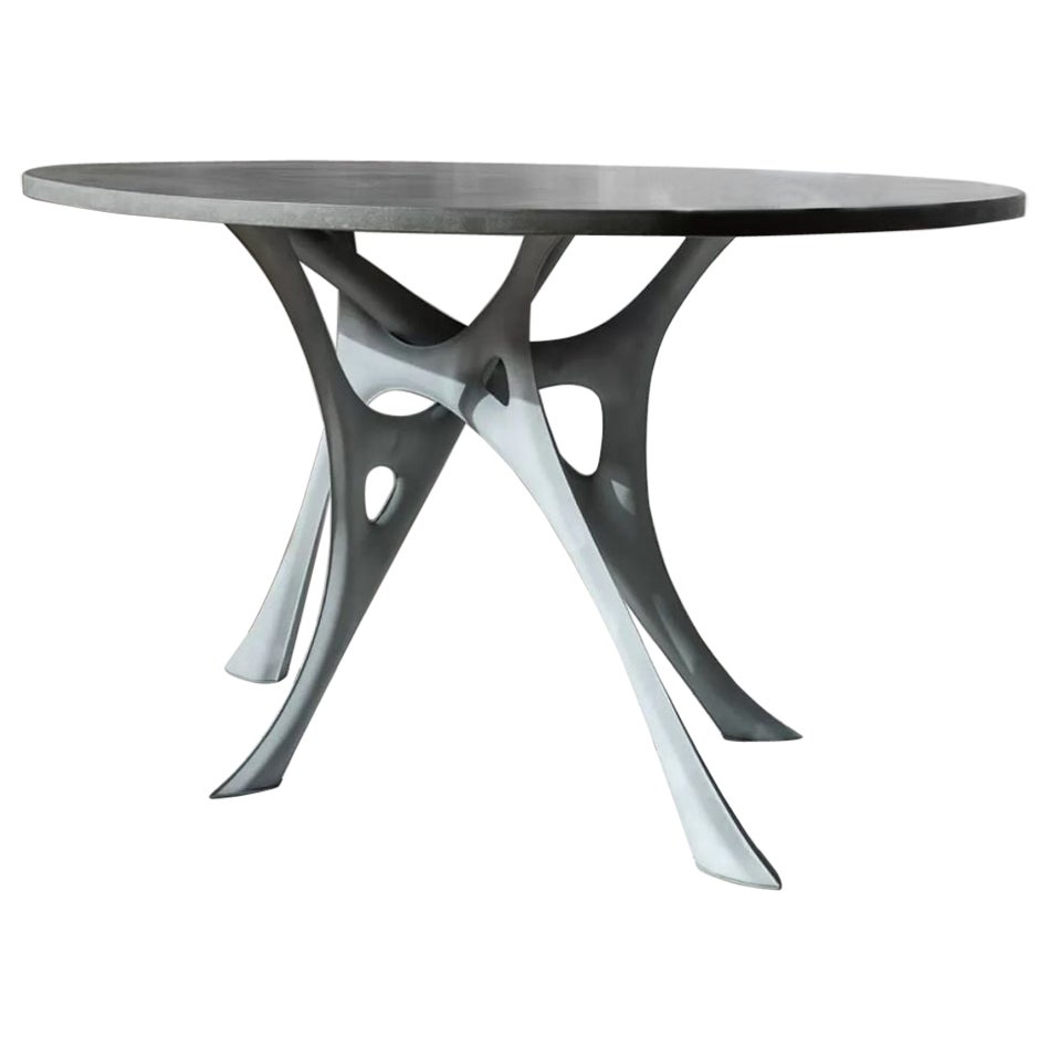 Morph-Tisch aus Thermometallisiertem Stahl und Beton von Zieta im Angebot
