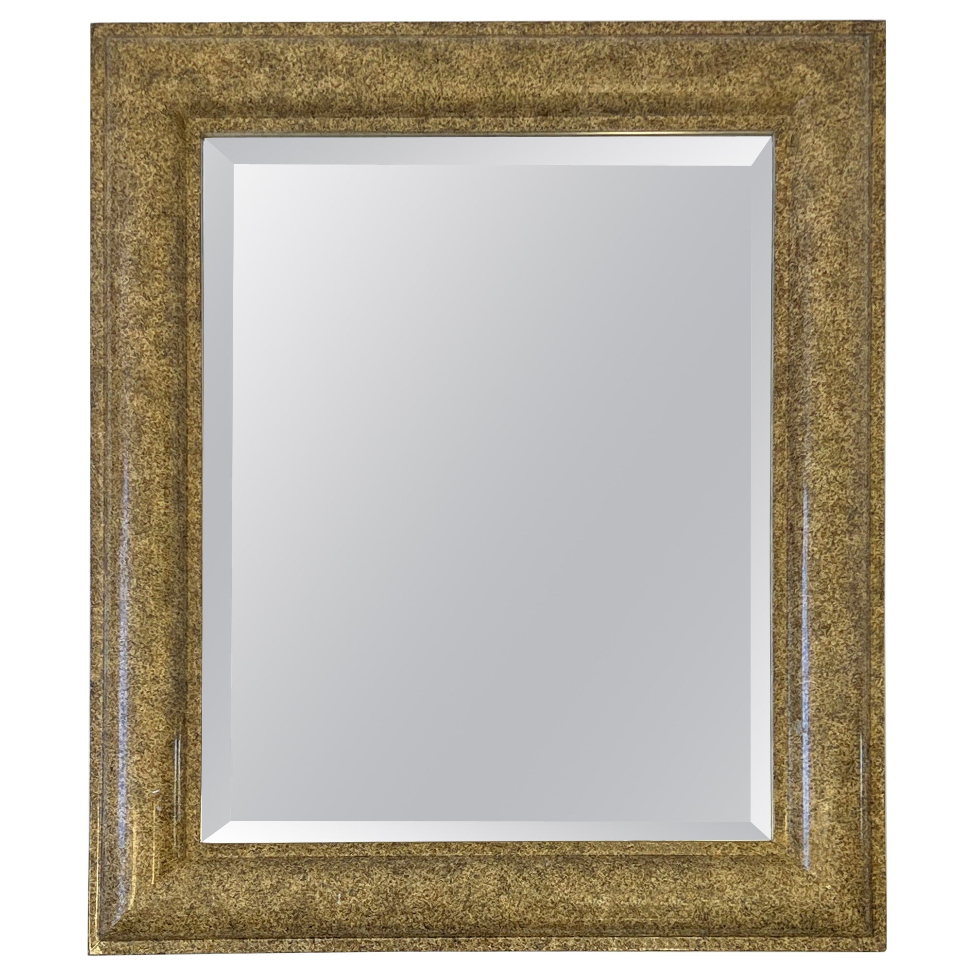 Faux Granite Lacquer Beveled Wall Mirror by J. Robert Scott For Sale