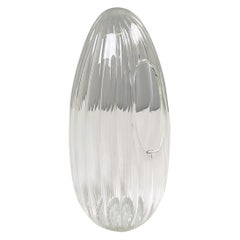 Vintage Italian modern Glass vase with round seed shape by Roberto Faccioli, 1990s