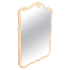 Weiß gebeizt Lack massiv Kirsche geschnitzt Spiegel Coutry Französisch Stil MINT