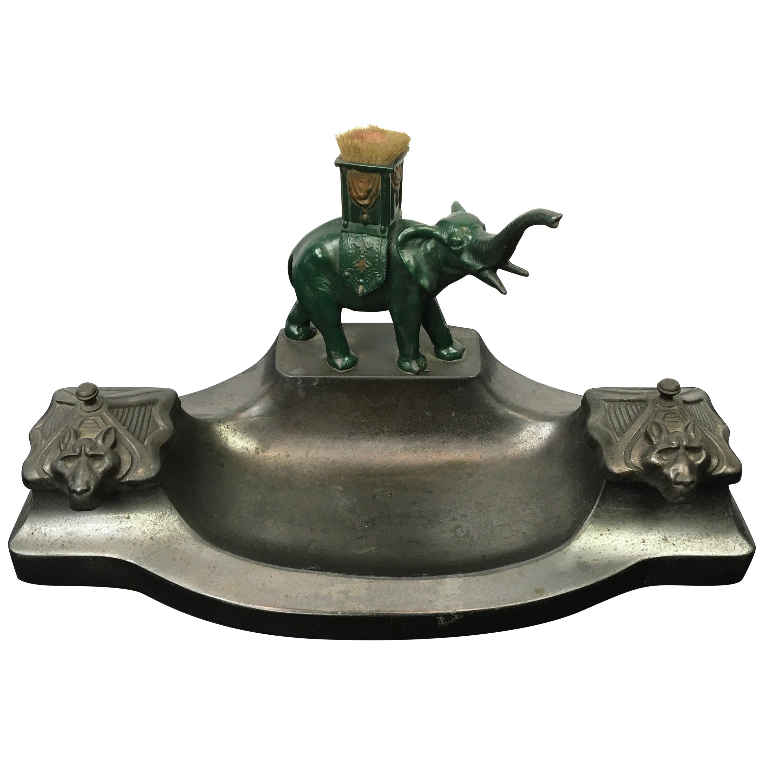 Inkwell with Elephant, 1930s For Sale