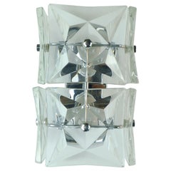  kinkeldey SCONCE crystal glass and chrome 6 glass prisms 1960s -2 available-