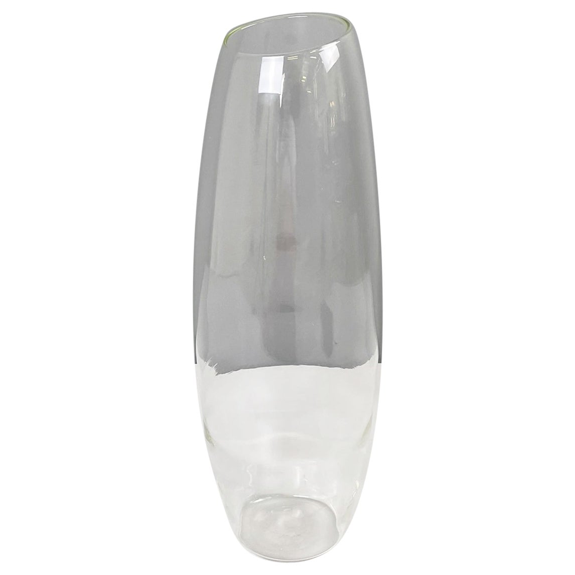 Italian modern Glass vase with round shape by Roberto Faccioli, 1990s For Sale