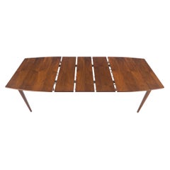 Vintage Danish Mid Century Modern Walnut Butterfly Accents Boat Shape Dining Table MINT!