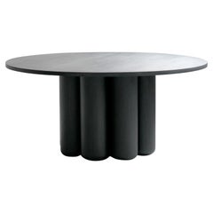 Handcrafted Ina Dining Table in Blackened Oak 54"dia by Mary Ratcliffe Studio