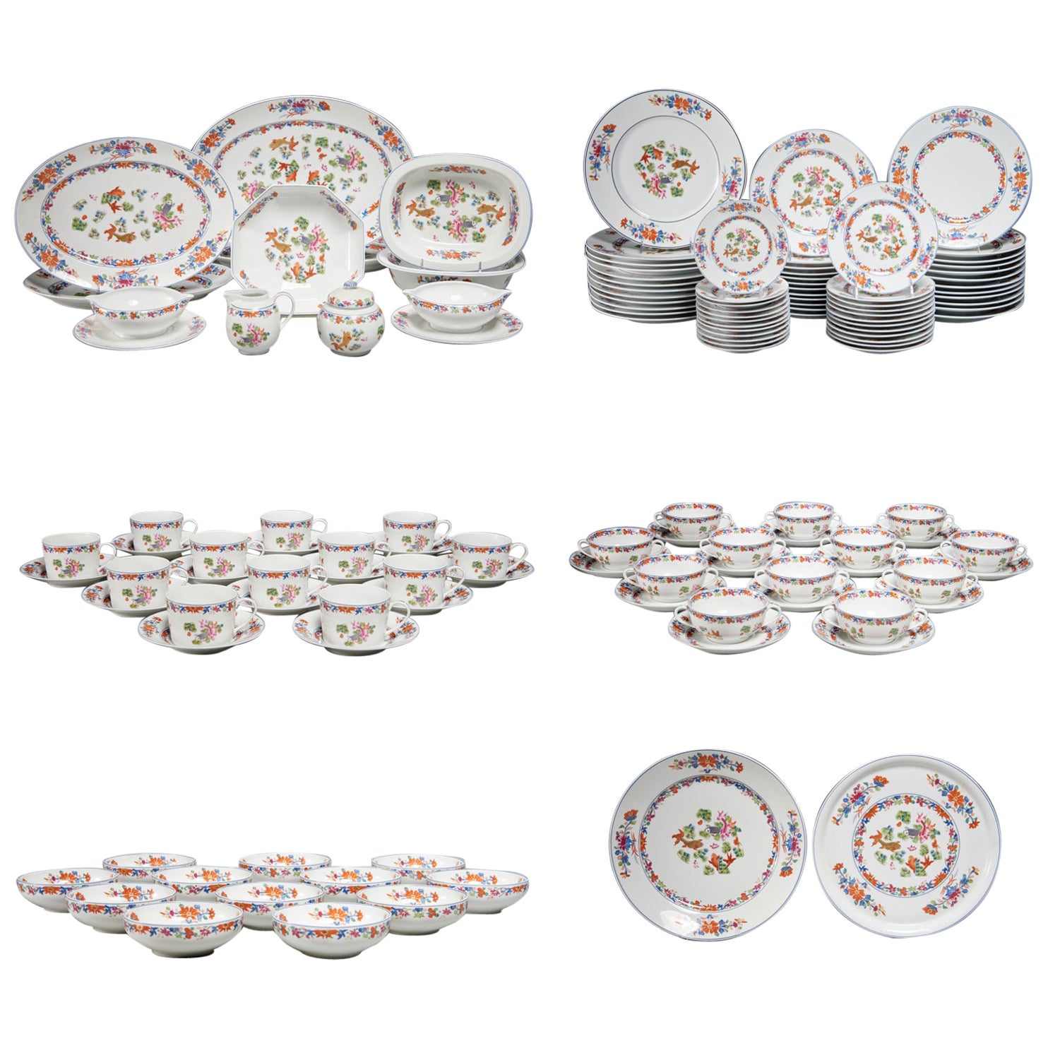 133 Piece House of Puiforcat Kiang She Dinner Service for 12 by Limoges, France For Sale