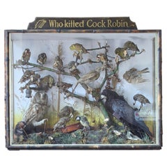 19th C Anthropomorphic Taxidermy Diorama "Who Killed Cock Robin" by Swaysland
