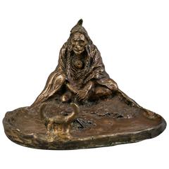 Bronze Indian Chief Dish, Olaf Carl Wieghorst, American, circa 1820 5