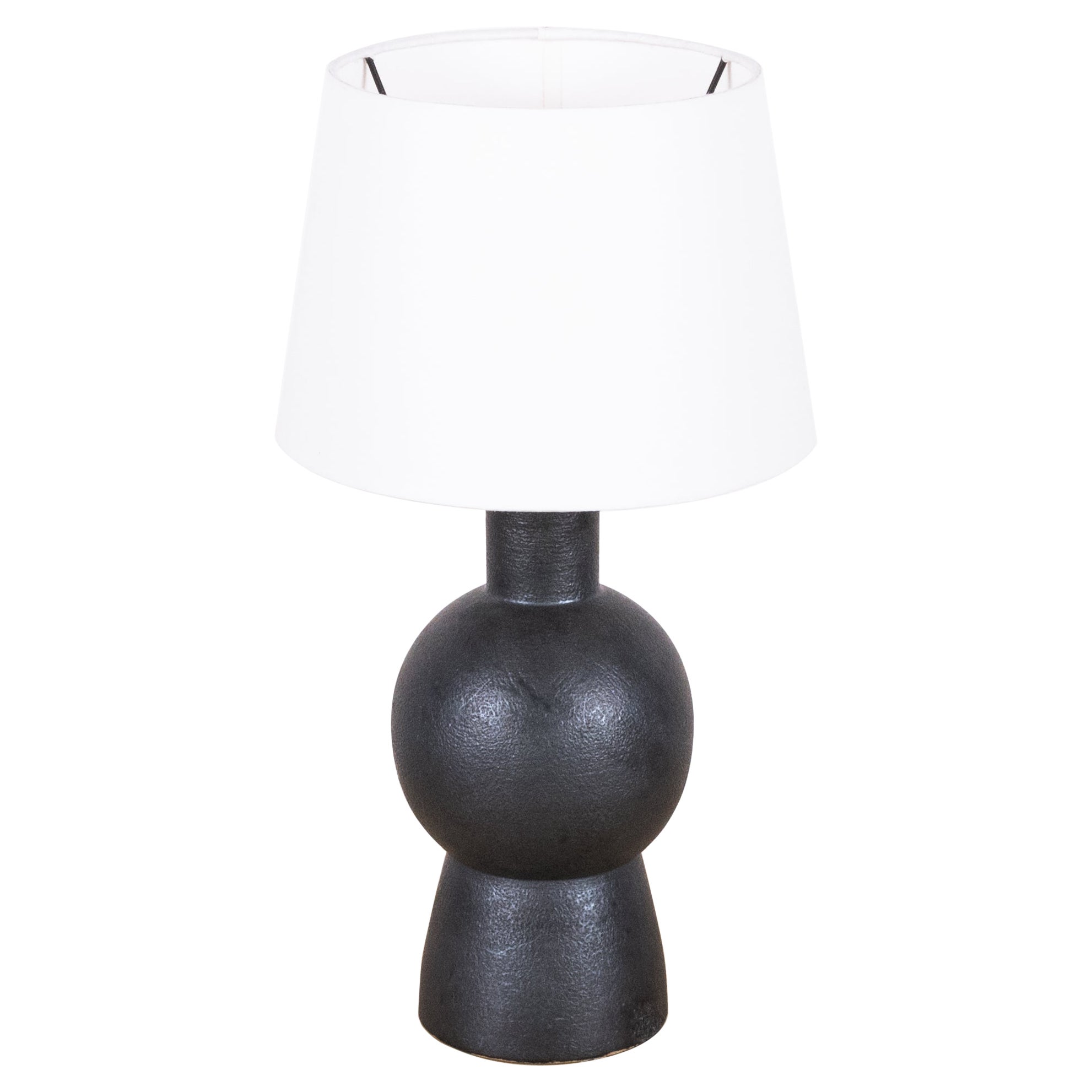 Black 'Bilboquet' Stoneware Lamp by Design Frères For Sale