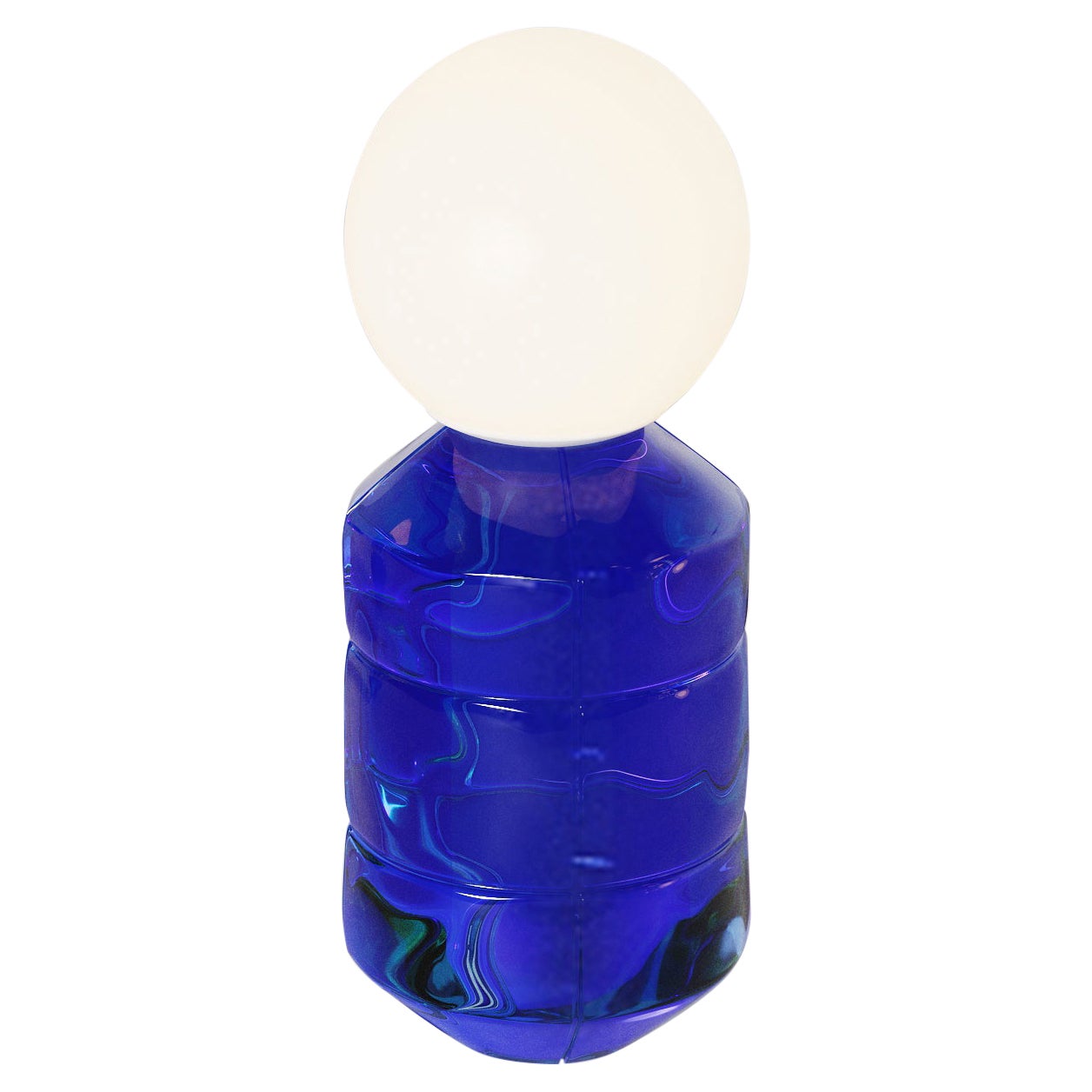 Table Glass Lamp “Navazi” 200x490 mm Modern Blown Lighting with Glass Sphere