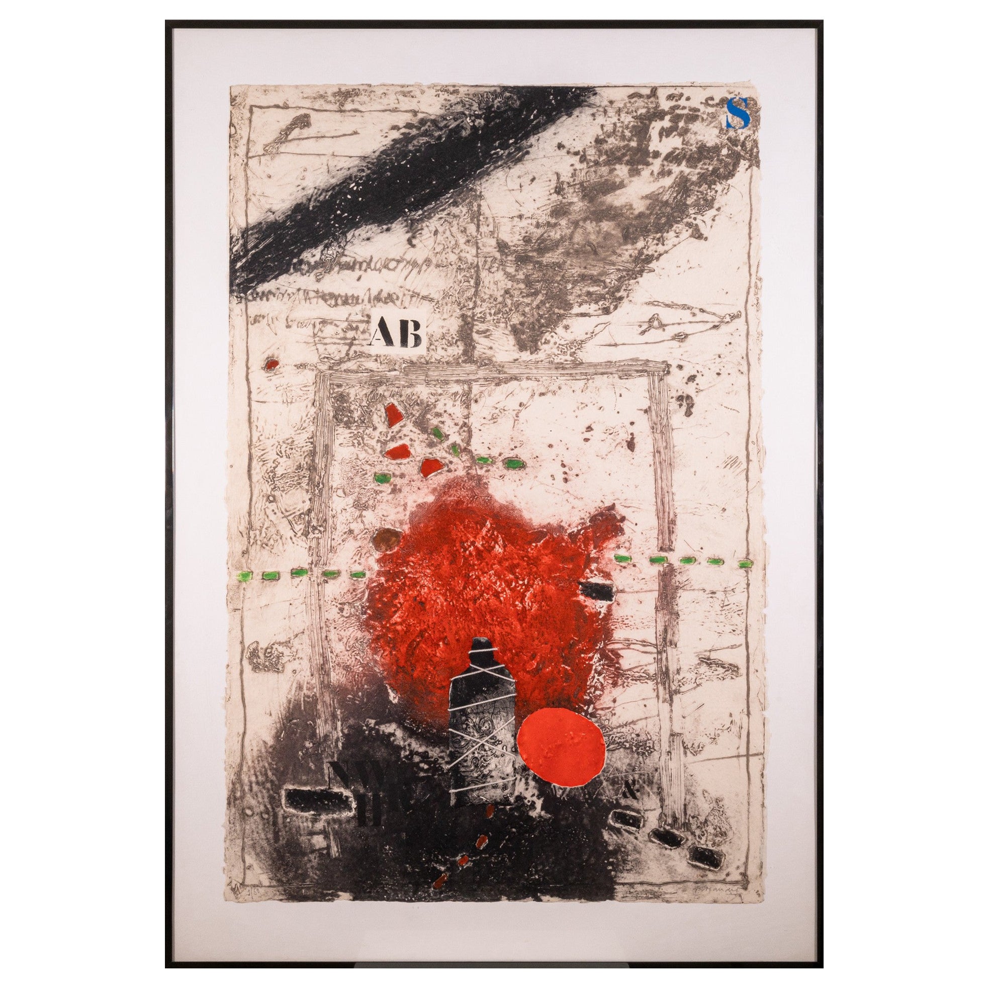 James Coignard Signed Carborundum Etching on Paper from Otage et Rouge Series