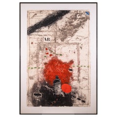 Vintage James Coignard Signed Carborundum Etching on Paper from Otage et Rouge Series