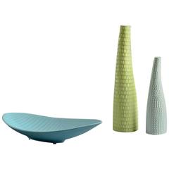 Three "Reptil" Items by Stig Lindberg for Gustavsberg