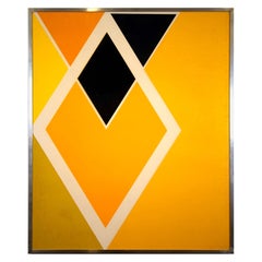 Larry Zox Diamond Drill (Yellow, Black, & White) Signed Modern Serigraph