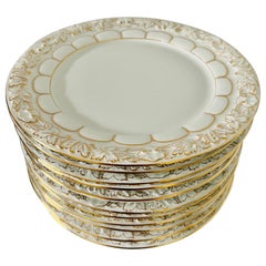 Meissen Germany Porcelain and Gold Baroque Dessert Plates, Set / 11