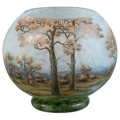 Daum Nancy Globular Landscape Vase, circa 1910