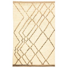 Tapis marocain Beni Ourain de couleur beige