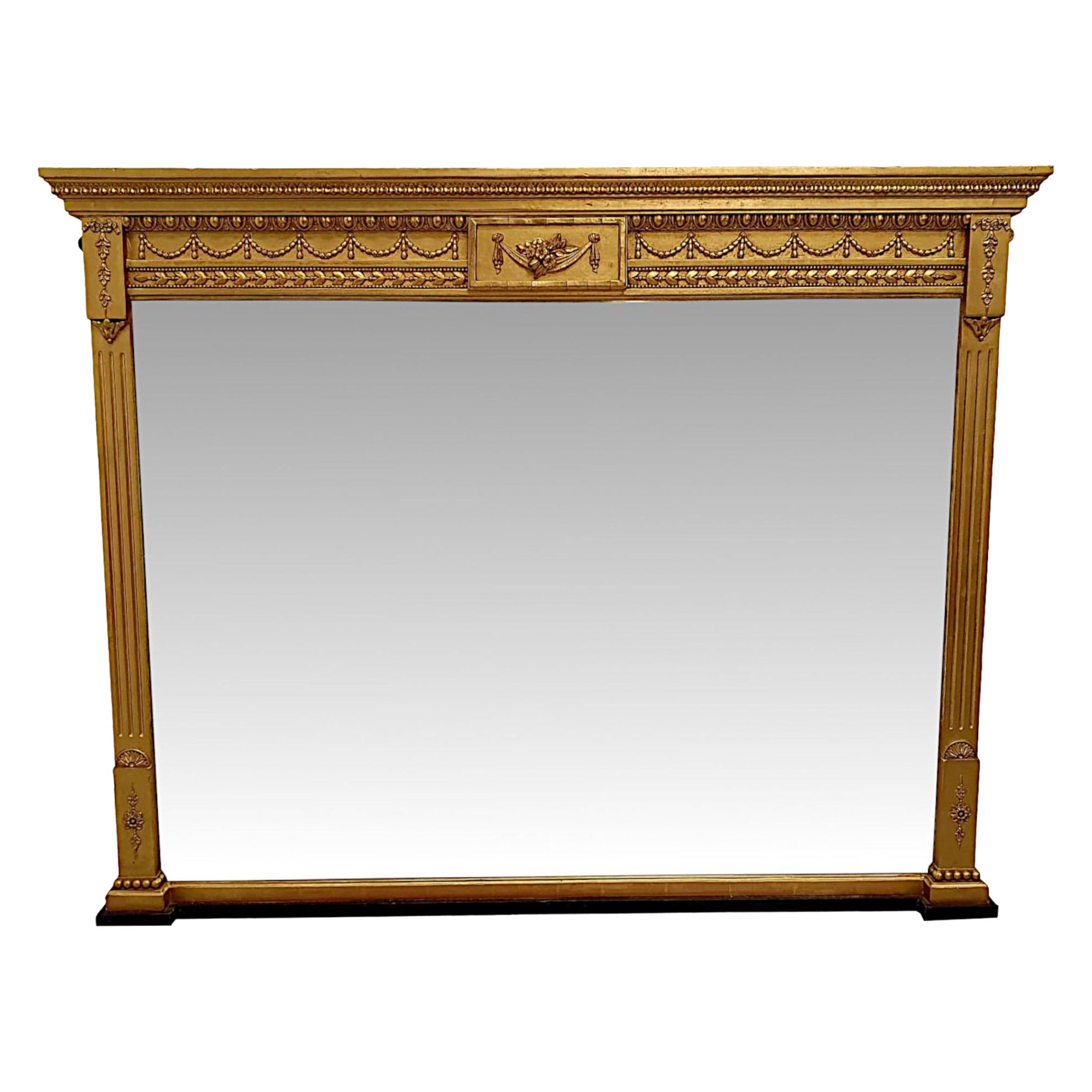  A Fabulous Edwardian Hall or Overmantle Mirror after Adams For Sale