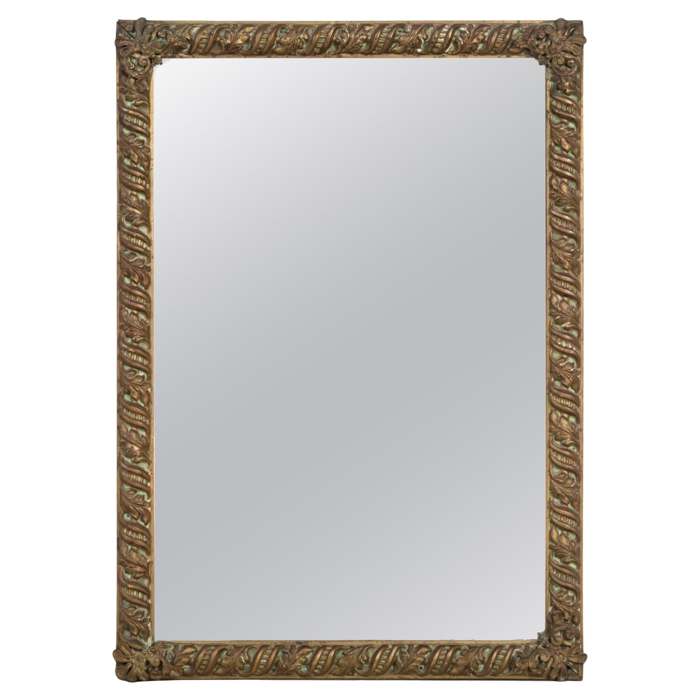 Copper Arts & Crafts Style Rectangular Mirror, Early 20th C For Sale