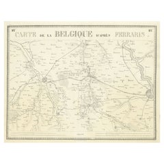 Antique Map of the Region near Cologne, Germany