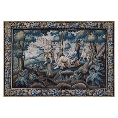 Antique 17th century Aubusson tapestry - the rest after the harvest - N° 1331