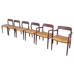 Set of 6 Danish Modern Moller 75 Teak Dining Chairs