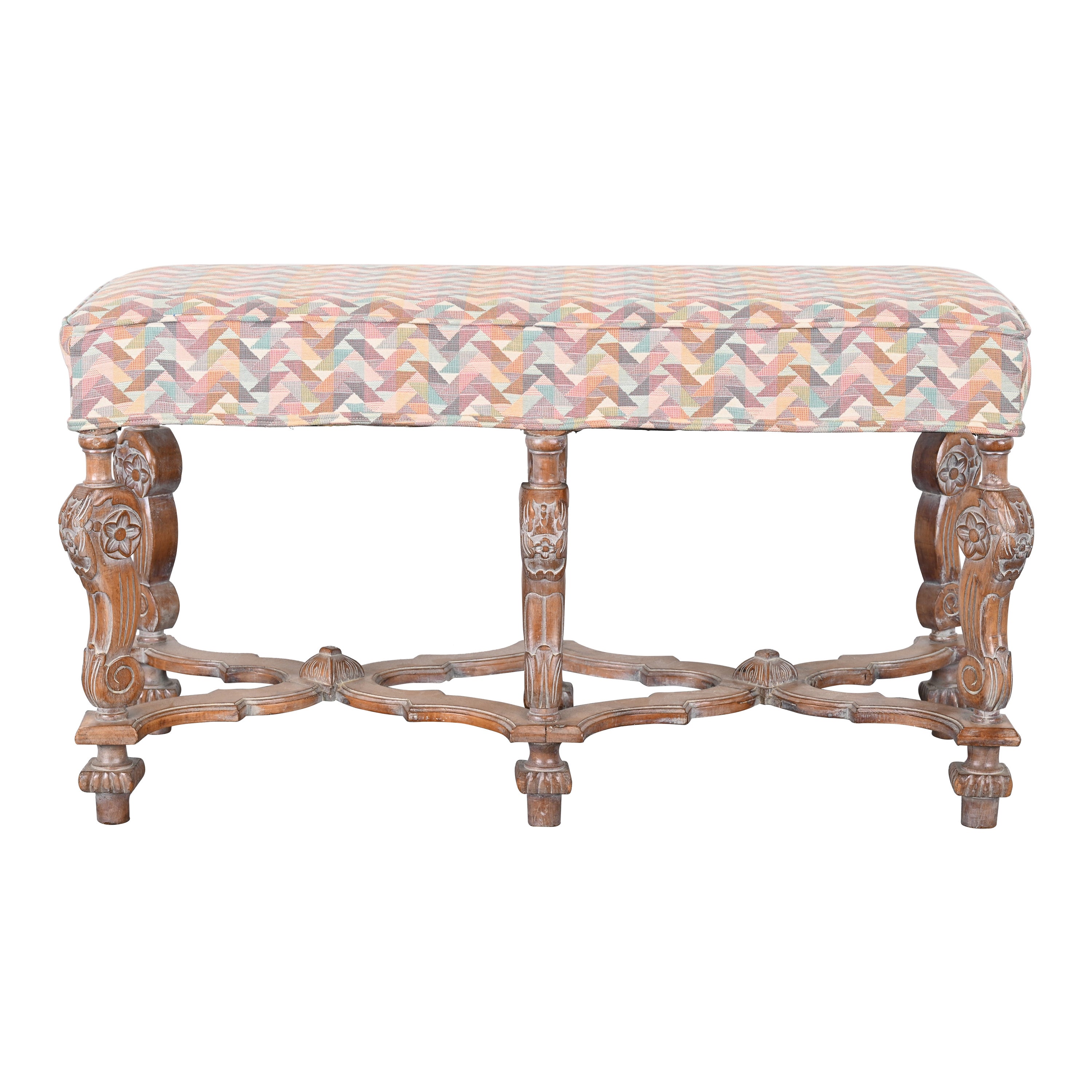 Louis XIV Style Beechwood Bench, 20th Century For Sale