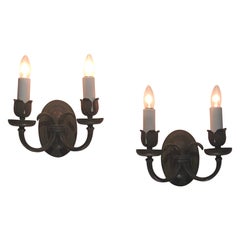 Pair of Stamped Caldwell Baroque Style Bronze  Sconces