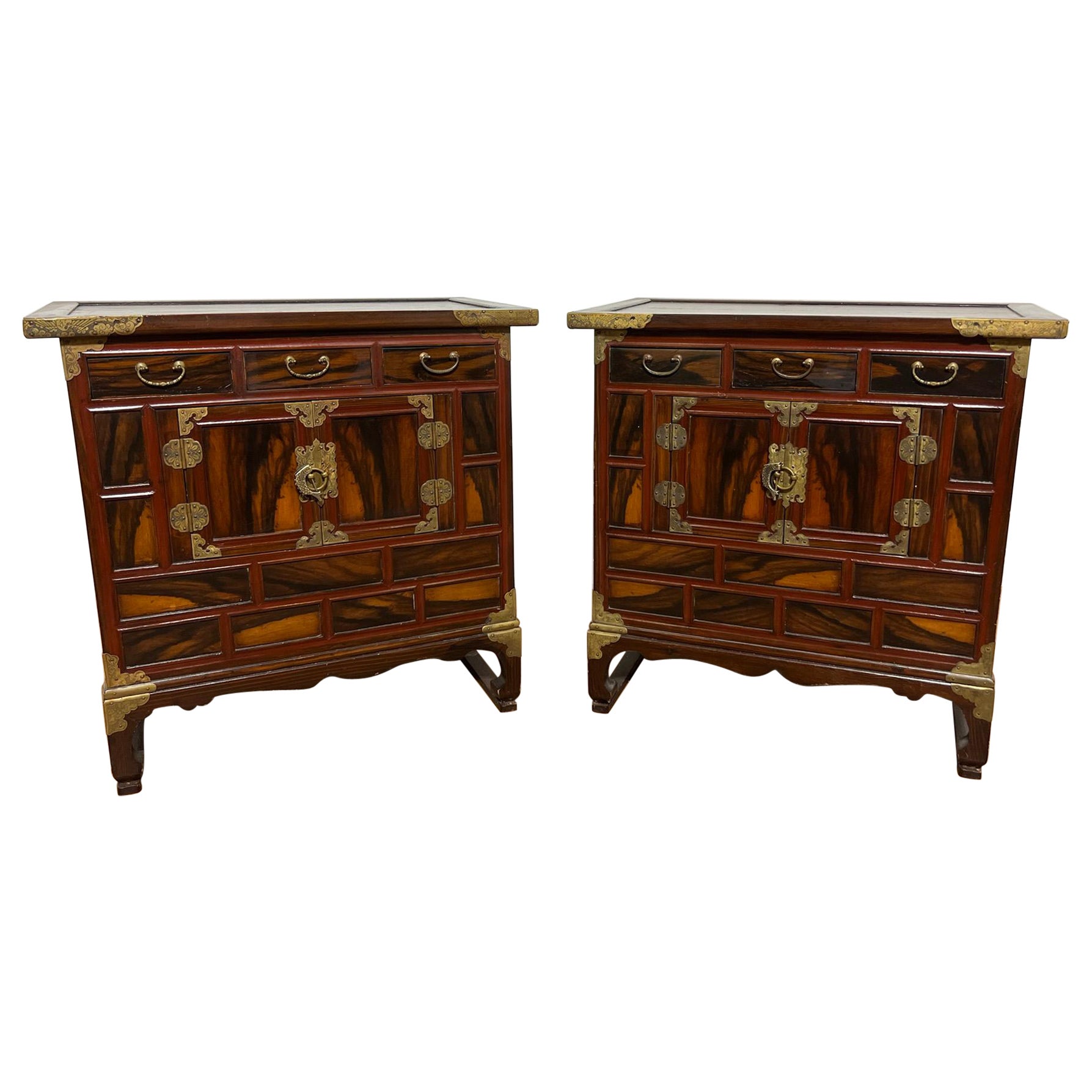 Pair of Korean Bandaji Side Tables / Nightstands