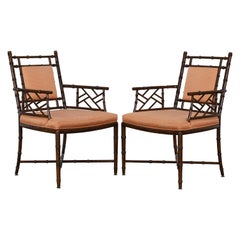 Pair of Faux Bamboo Chairs by Pearson