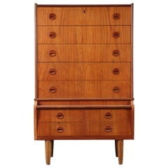 Retro Nine Drawer Danish Modern Highboy Dresser