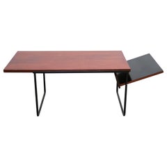 Modernist coffee table in wood and metal by Georges Frydman for EFA editions