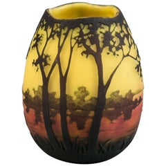 Vase paysage Daum Nancy, vers 1910