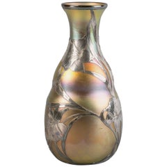 Silver Overlay Vase, Quezal, circa 1900
