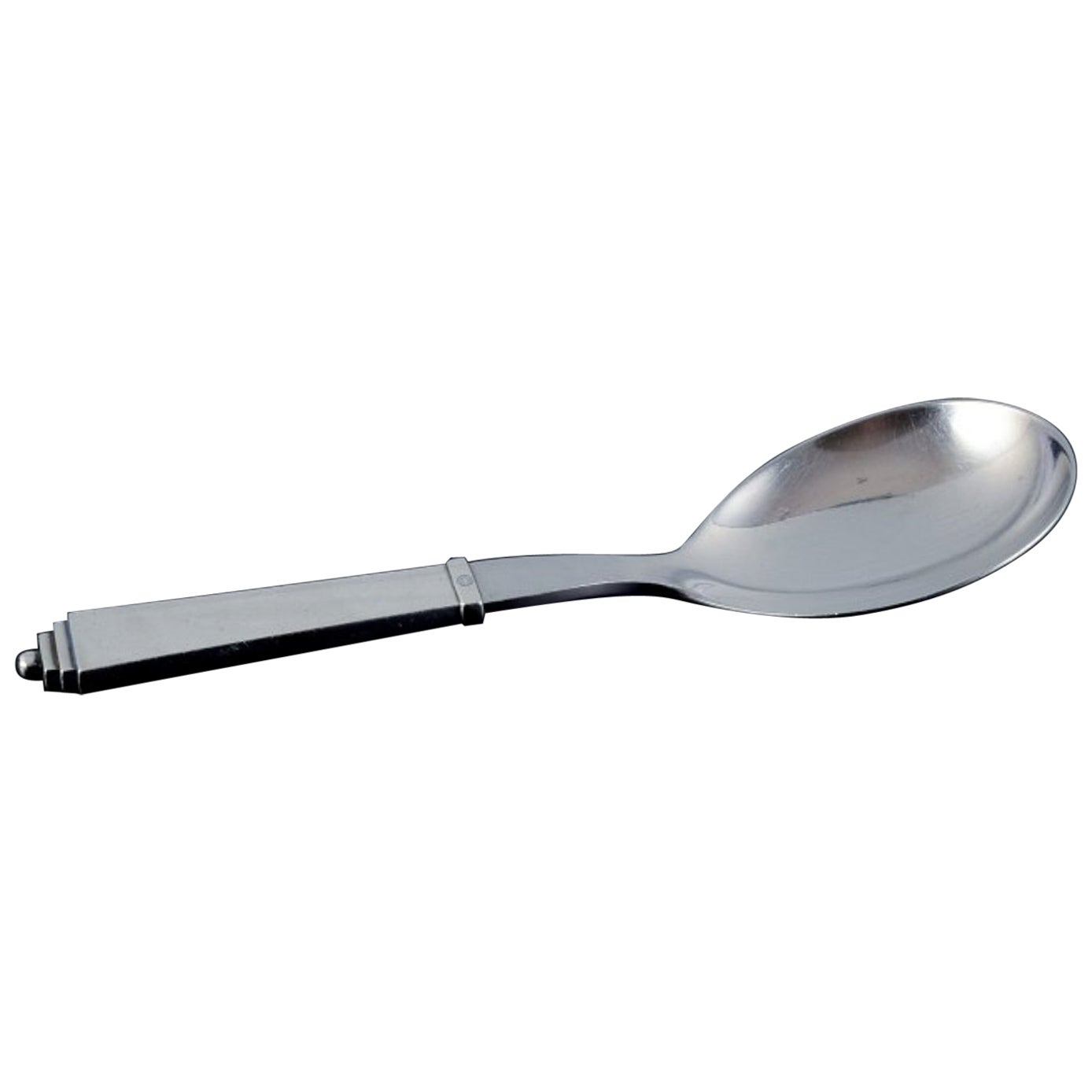 Georg Jensen, Piramide. Cucchiaio da insalata in argento sterling e acciaio inossidabile.