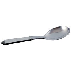 Georg Jensen, Pyramid. Salad spoon in sterling silver and stainless steel. 