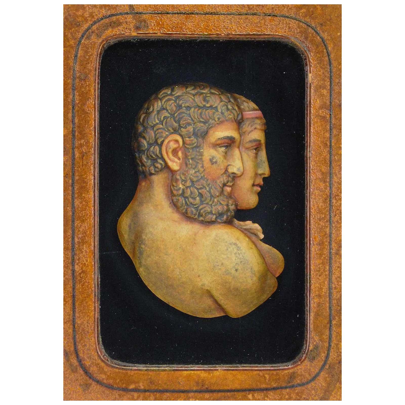 18th Century Polychromed Wax Portrait of Marc Anthony and Cleopatra  For Sale