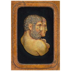 Polychromiertes Wachsporträt von Marc Anthony und Kleopatra aus dem 18. Jahrhundert 
