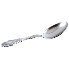 Retro Danish silversmith. Serving spoon in Danish 830 silver and stainless steel.