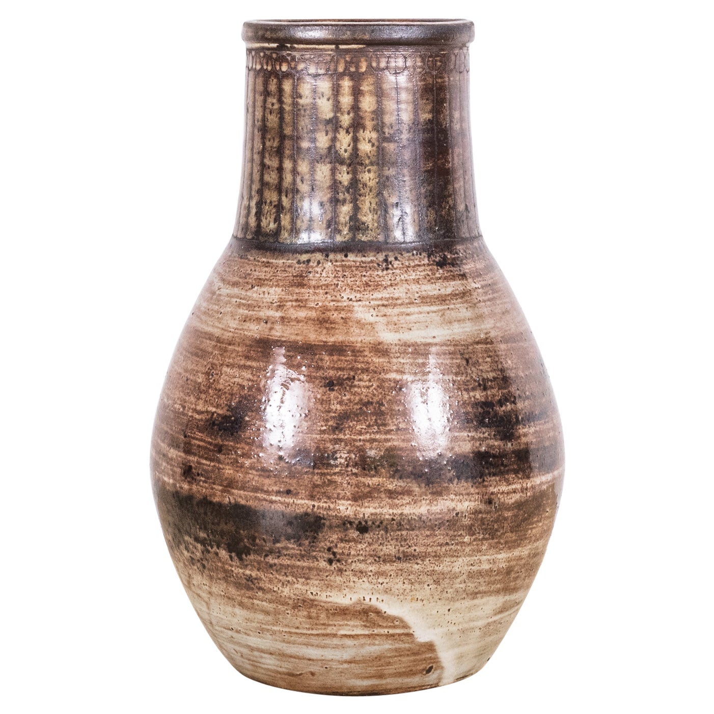 Important French Glazed Ceramic Vase by Jacques Pouchain - Atelier Dieulefit For Sale