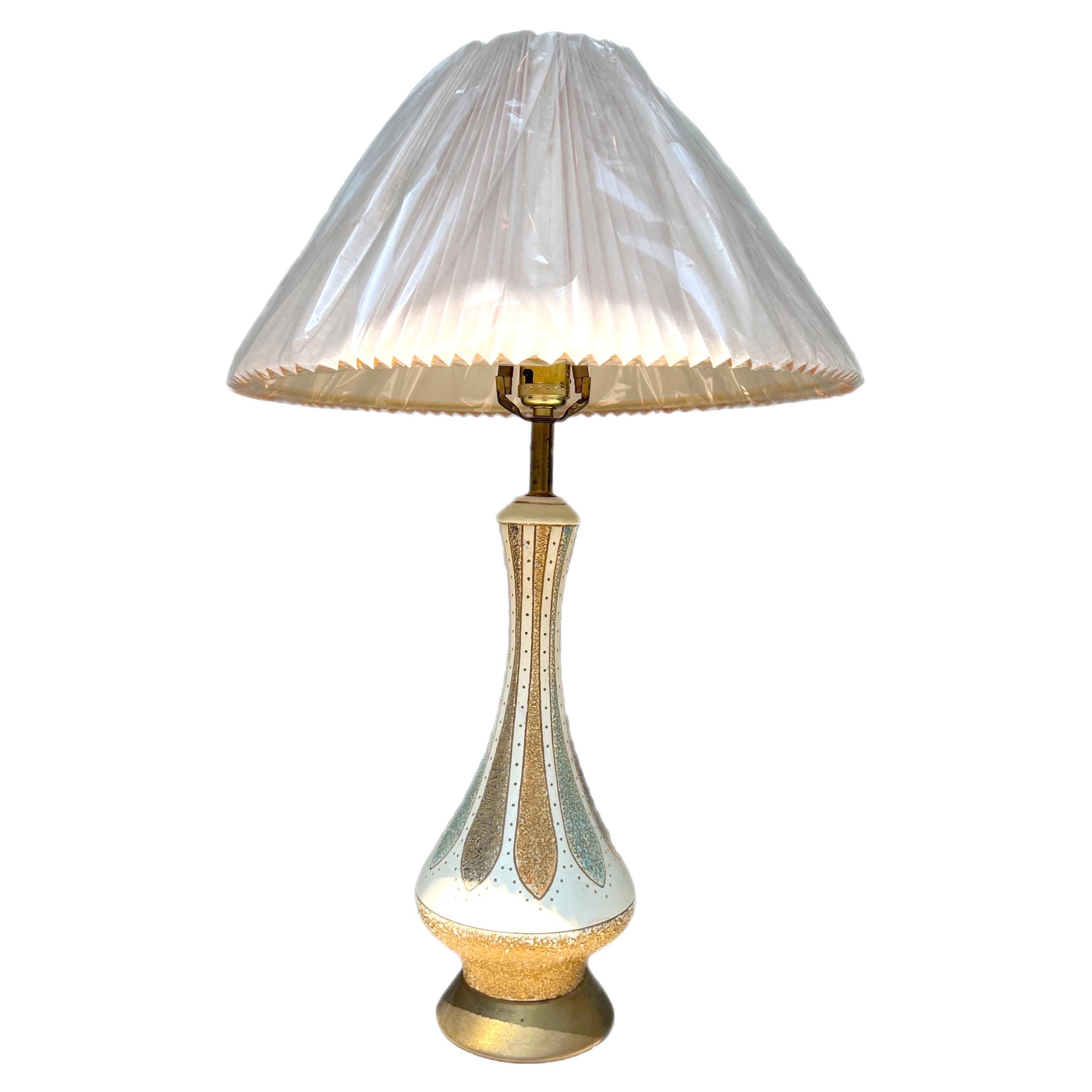 Mid-Century Modern Atomic Lamp With Pleated Shade For Sale