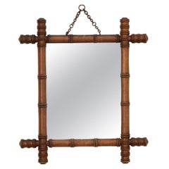 Antique French Faux Bamboo Mirror