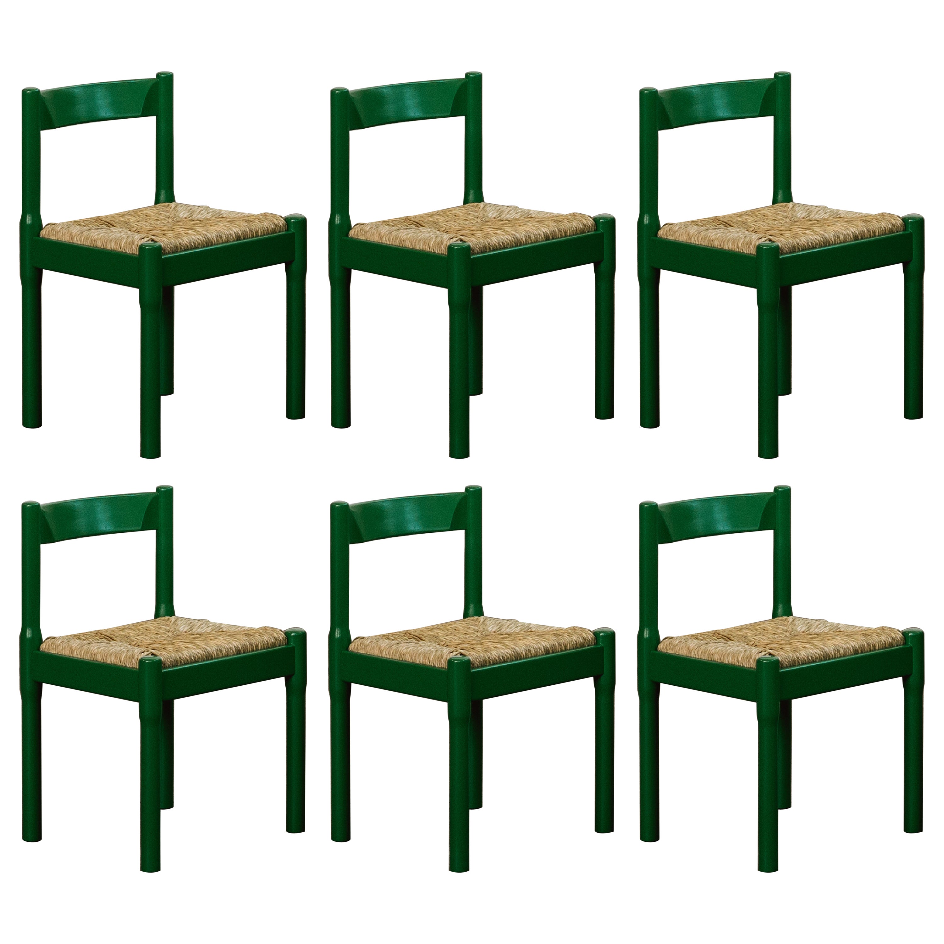 Chaises de salle à manger Carimate de Vico Magistretti pour Cassina, 1960, ensemble de 6 pièces en vente